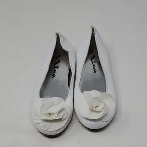 Nina Kids White Floral Dress Shoes Size 13